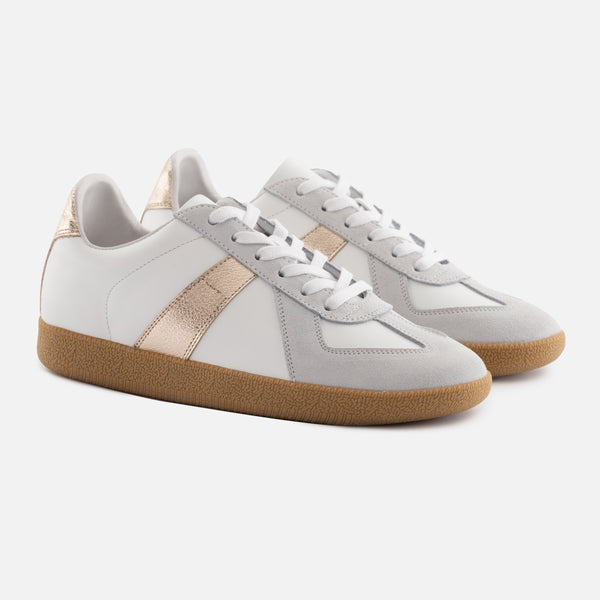 Morgen Trainers - Metallic Leather & Suede - Women's